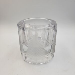 VTG Studio Nova Winter's Eve Glass Votive Candle Holder Christmas Pine Trees